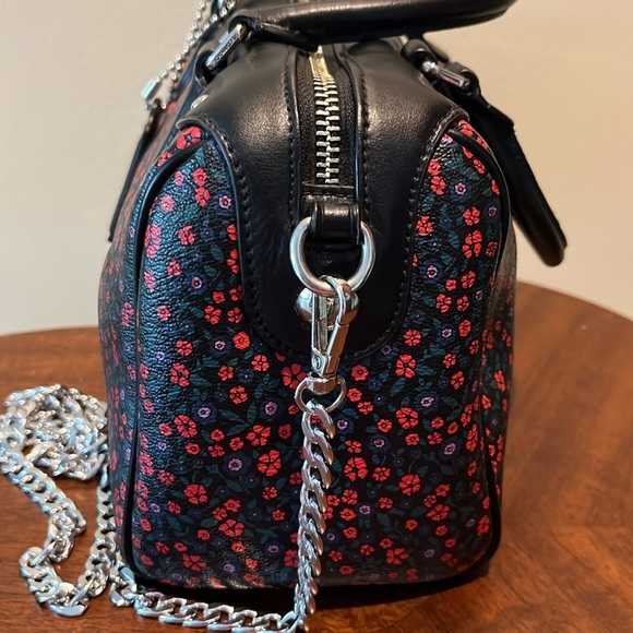 Coach   Mini Bennett Satchel  Small floral design/black leather F59445 Crossbody - Picture 7 of 17